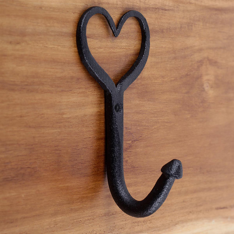 The Renovators Supply Inc. Wrought Iron Heart Wall Mounted Robe Hook